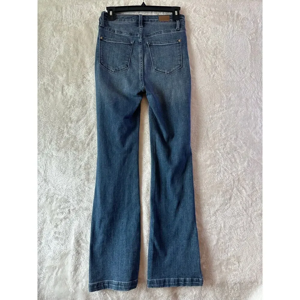 Judy Blue Slim Boot Denim Jeans 3 or 26 Stretch Slit Legs